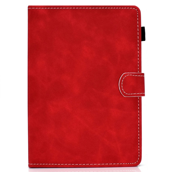For 7 inch Tablet PC Universal Cowhide Texture Horizontal Flip Leather Case with Holder & Card Slots & Pen Slot(Red)