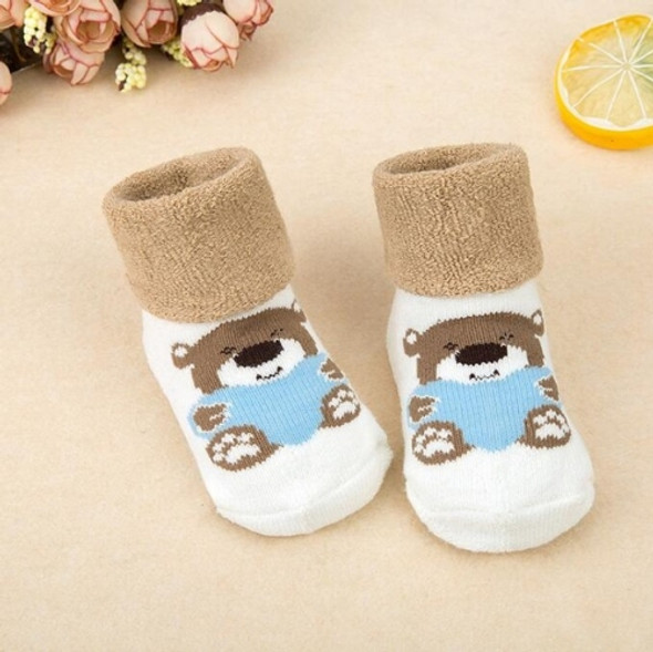 3 Pairs Newborn Thick Cotton Baby Socks, Size:S(Bear)