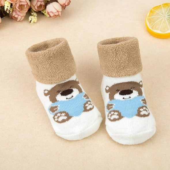 3 Pairs Newborn Thick Cotton Baby Socks, Size:S(Bear)