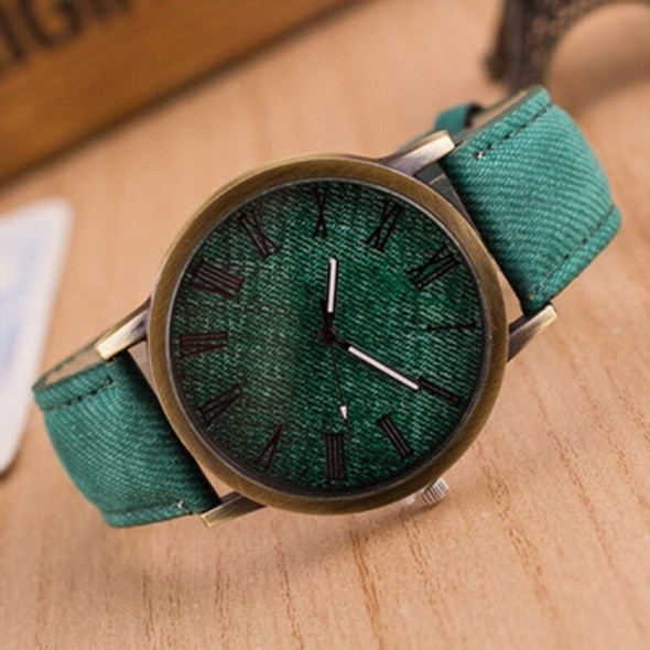 Denim Design Leather Strap Quartz Watches for Women(Green)