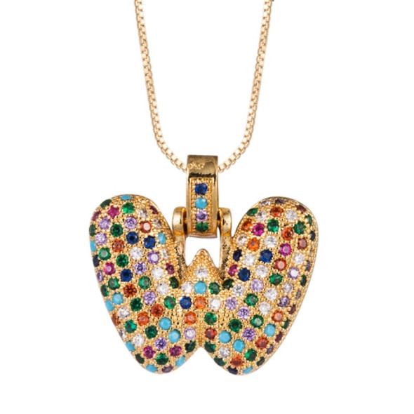 Micro-inlaid Colorful Zircon 26 English Letters Necklace(W)