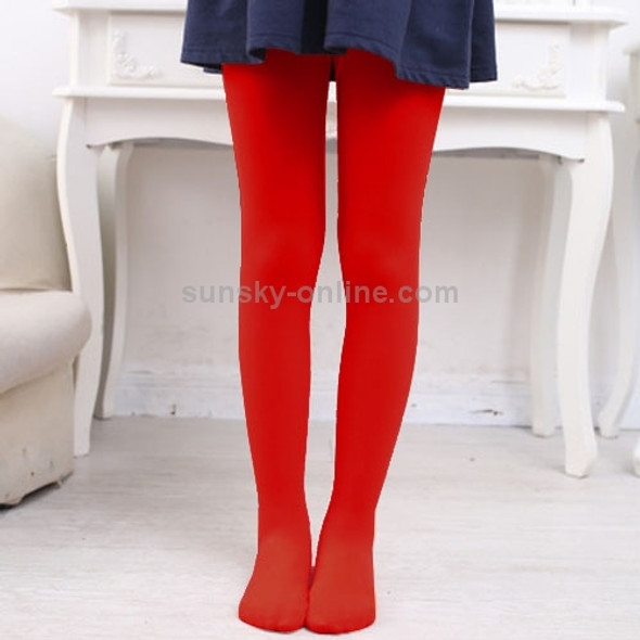 Spring Summer Autumn Solid Color Pantyhose Ballet Dance Tights for Kids, Size:L (Grand Red)
