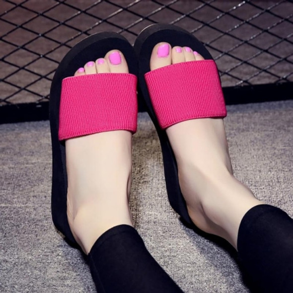 Non-slip High Heel Slipper Summer Beach Sandals Slip for Women, Shoe Size:38(Red)