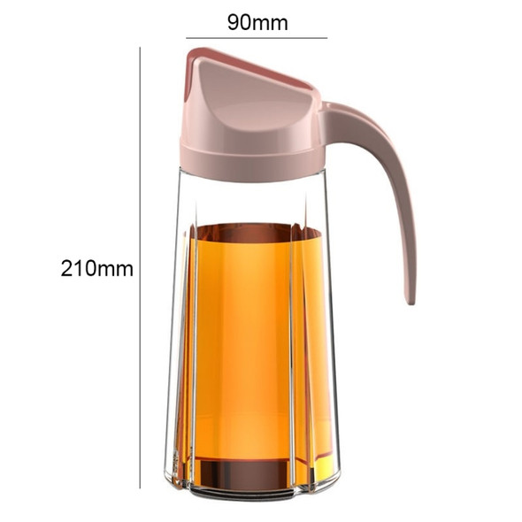 2 PCS Automatic Opening and Closing Oil Pot Large-capacity Kitchen Leak-proof Oil Bottle Household Soy Sauce Seasoning Bottle, Capacity:630 ml(Pink)