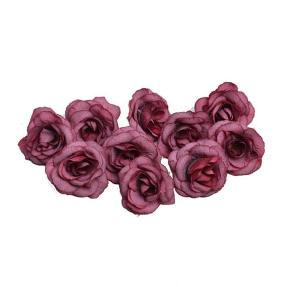 10 Sets 4cm Artificial Flower Silk Rose Flower Head for Wedding Party Home Decoration(Red)