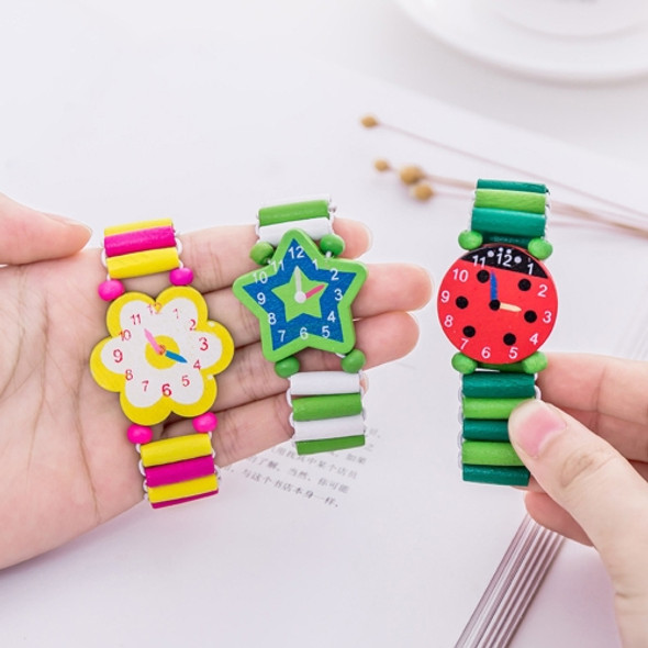 3 PCS Wooden Crafts Children Gifts Cartoon Watch Toys,  Random Style Delivery