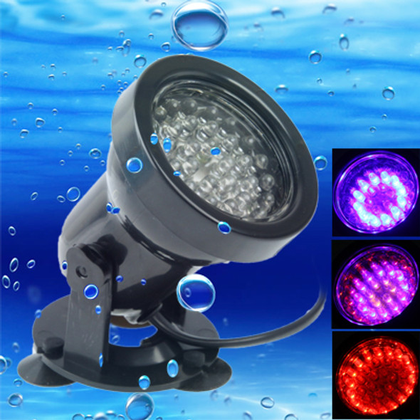2.3W Waterproof Spotlights, 36 LED Amphibious Fish tank / Aquarium Colorful Light, Waterproof depth: 1-1.5m(Black)