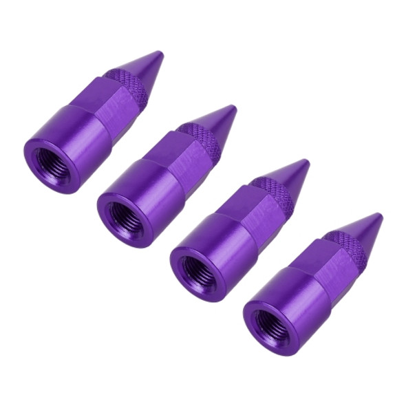 4 PCS 6-edeg Shape Gas Cap Mouthpiece Cover Tire Cap Car Tire Valve Caps (Purple)