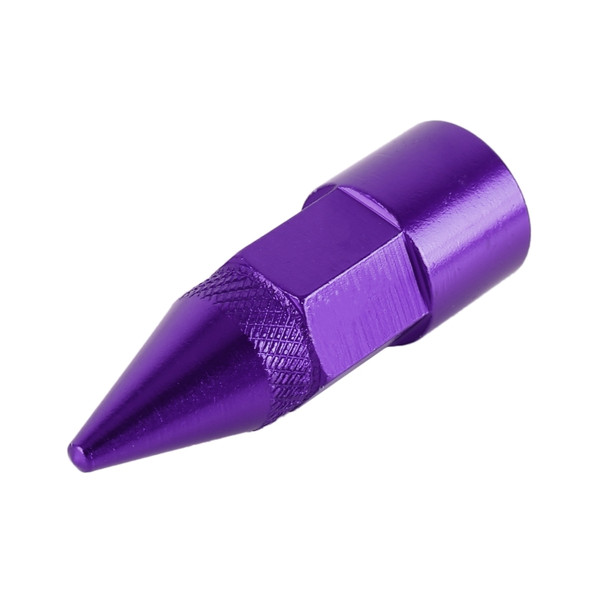 4 PCS 6-edeg Shape Gas Cap Mouthpiece Cover Tire Cap Car Tire Valve Caps (Purple)