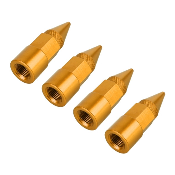 4 PCS 6-edeg Shape Gas Cap Mouthpiece Cover Tire Cap Car Tire Valve Caps (Gold)