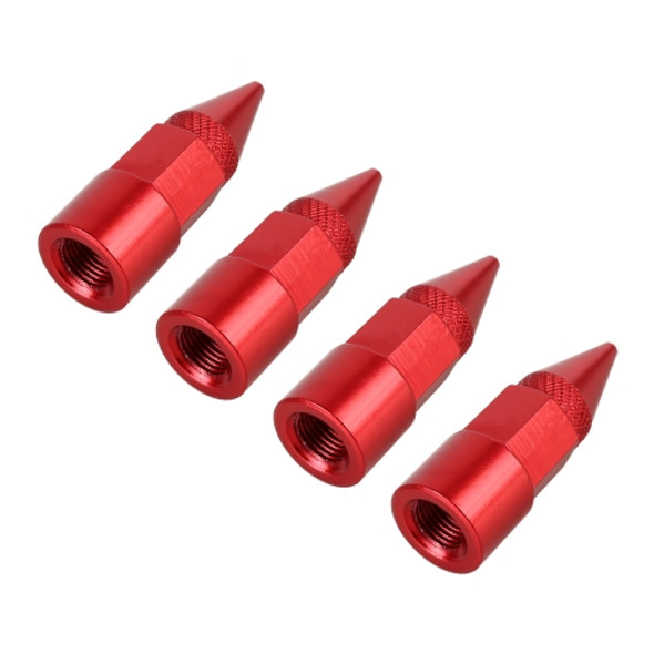 4 PCS 6-edeg Shape Gas Cap Mouthpiece Cover Tire Cap Car Tire Valve Caps (Red)