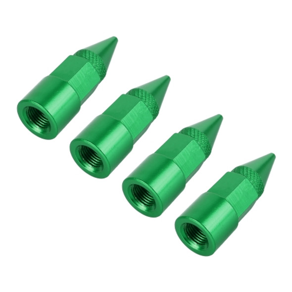 4 PCS 6-edeg Shape Gas Cap Mouthpiece Cover Tire Cap Car Tire Valve Caps (Green)