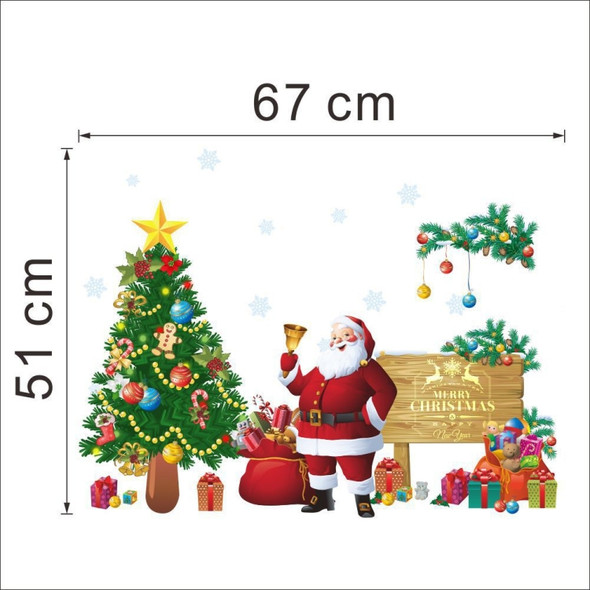 3 PCS Christmas Tree Santa Claus Wall Sticker Living Room Bedroom Background Removable Mural