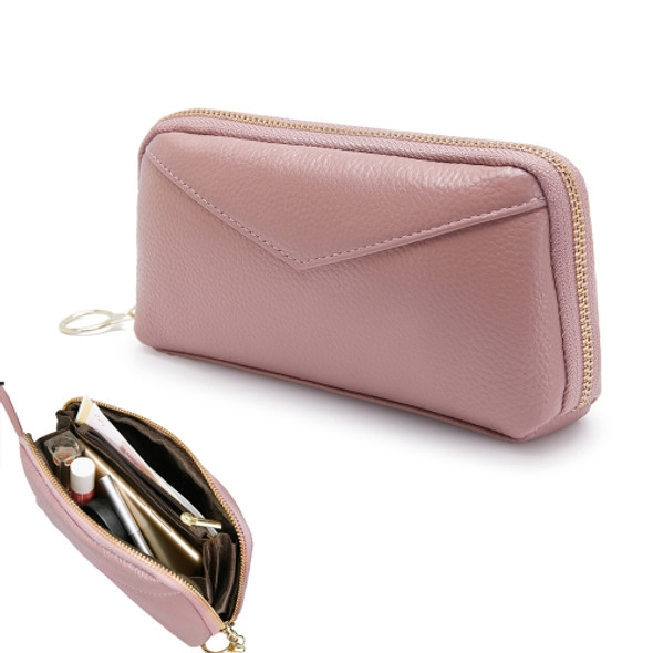 2-Folding Square Genuine Leather Handbag(Pink)