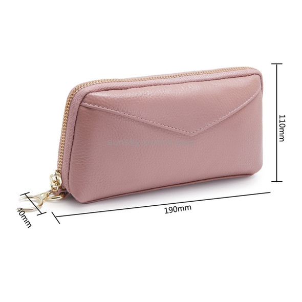 2-Folding Square Genuine Leather Handbag(Pink)