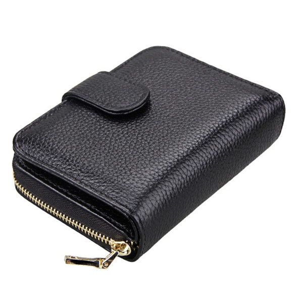 KB132 Female Style Full Grain Cow Leather Multifunctional Wallet/ Card Bag/ Driving License Package(Black)