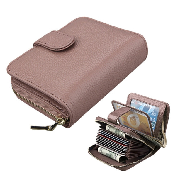 KB132 Female Style Full Grain Cow Leather Multifunctional Wallet/ Card Bag/ Driving License Package(Pink)