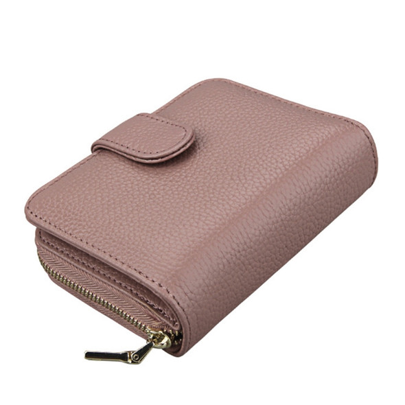 KB132 Female Style Full Grain Cow Leather Multifunctional Wallet/ Card Bag/ Driving License Package(Pink)