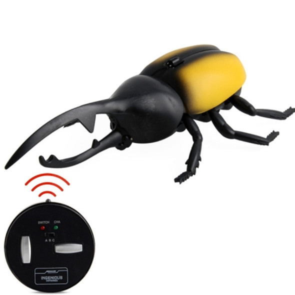 9996 Infrared Sensor Remote Control Simulated Beetle Creative Children Electric Tricky Toy Model (Yellow)