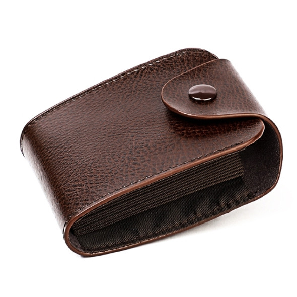 KB187 Litchi Texture Leather Large-capacity Card Holder Wallet(Coffee)