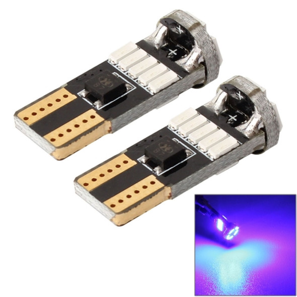 2 PCS DC 12V 2W 240LM 5500K T10-4014-15SMD Car Width Lamp Clearance Light Parking Lights（Blue Light）