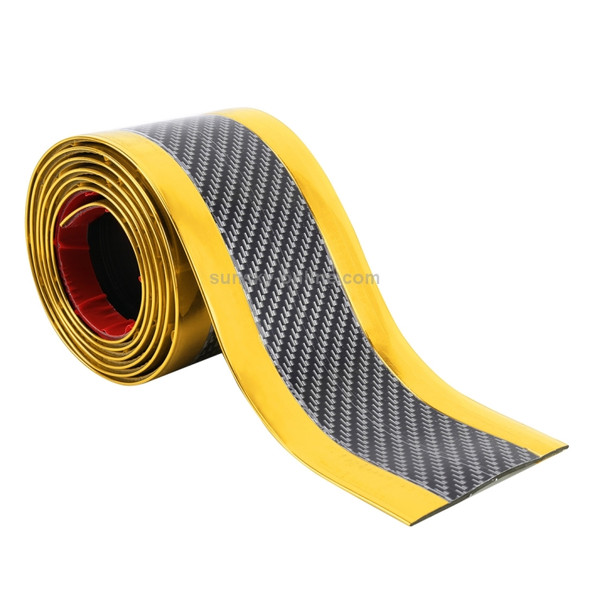 Universal Electroplate Carbon Fibre Car Door Threshold Decoration Strip Decorative Sticker, Size : 5CM x 2M (Gold)