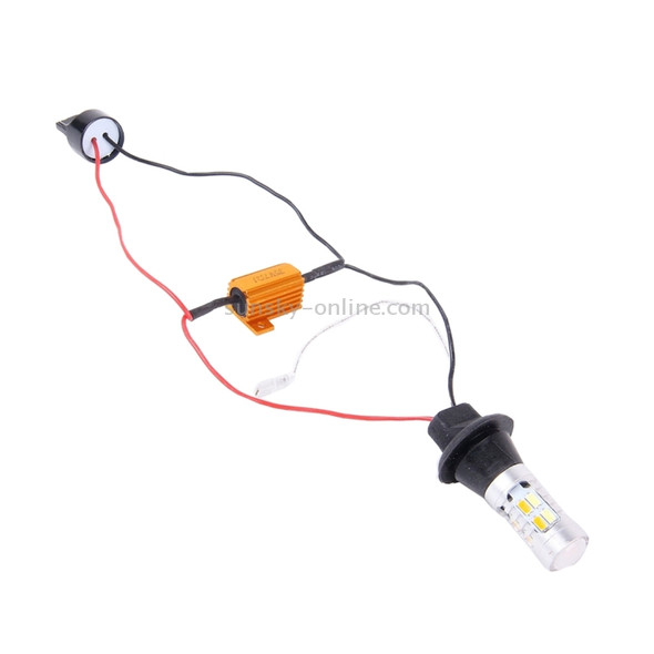 2 PCS T20/7440 10W 1000LM 6000K White + Yellow Light DRL&Turn Light with 20 SMD-5730-LED Lamps，DC 12-24V