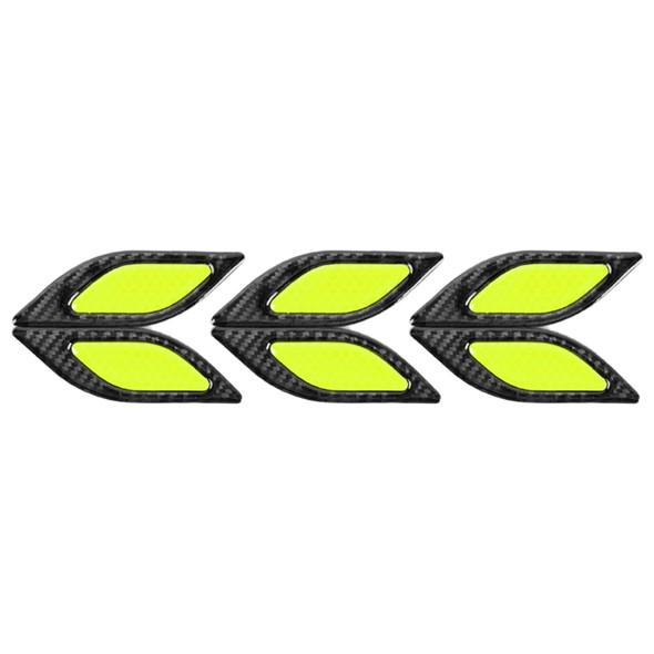6 PCS Car Luminous Anti-collision Strip Protection Guards Trims Stickers (Fluorescent Green)