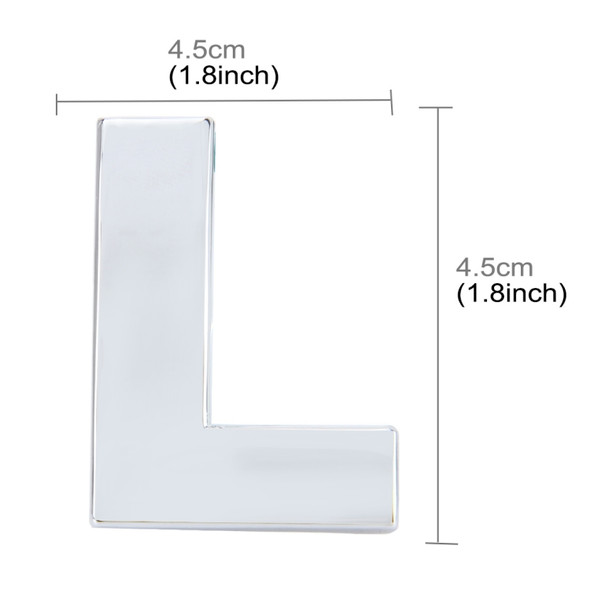 Car Vehicle Badge Emblem 3D English Letter L Self-adhesive Sticker Decal, Size: 4.5*4.5*0.5cm