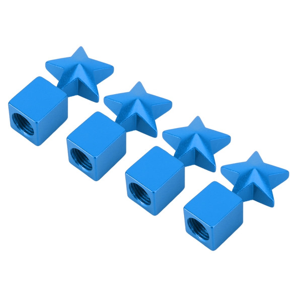 4 PCS Star Shape Gas Cap Mouthpiece Cover Tire Cap Car Tire Valve Caps (Baby Blue)