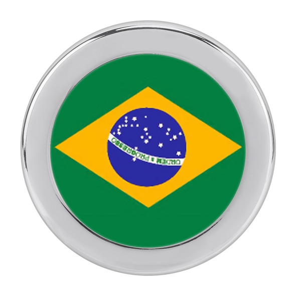 Car-Styling Brazilian Flag Pattern Metal Front Grille Grid Insect Net Decorative Sticker Random Sticker, Diameter: 5.4cm (Silver)