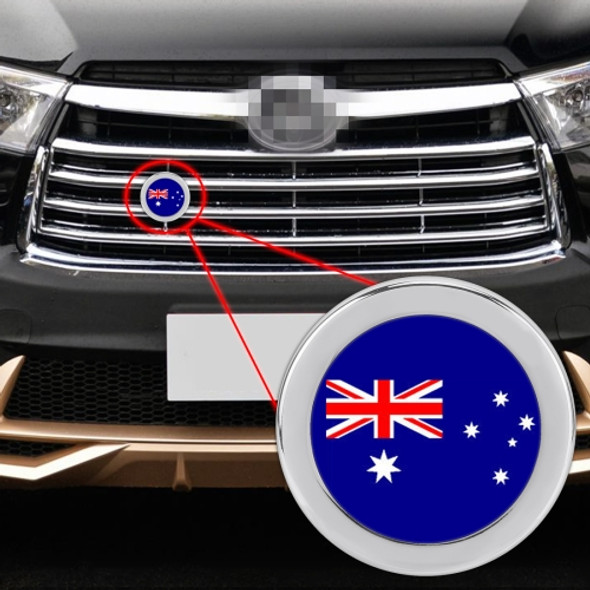 Car-Styling Australian Flag Pattern Metal Front Grille Grid Insect Net Decorative Sticker Random Sticker, Diameter: 5.4cm (Silver)