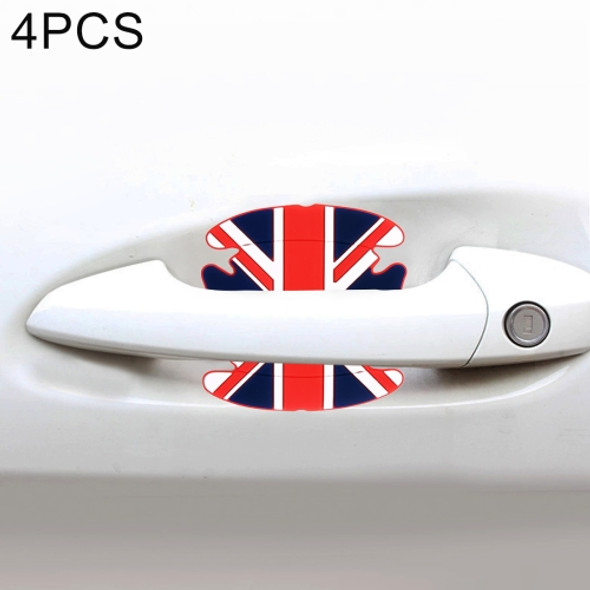 4 PCS UK Flag Pattern Car-Styling Car Door Handle Scratches Resistant Sticker(Red)