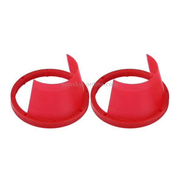 2 PCS 6.5 inch Car Auto Loudspeaker Plastic Waterproof Cover with Protective Cushion Pad, Inner Diameter: 14.5cm(Red)