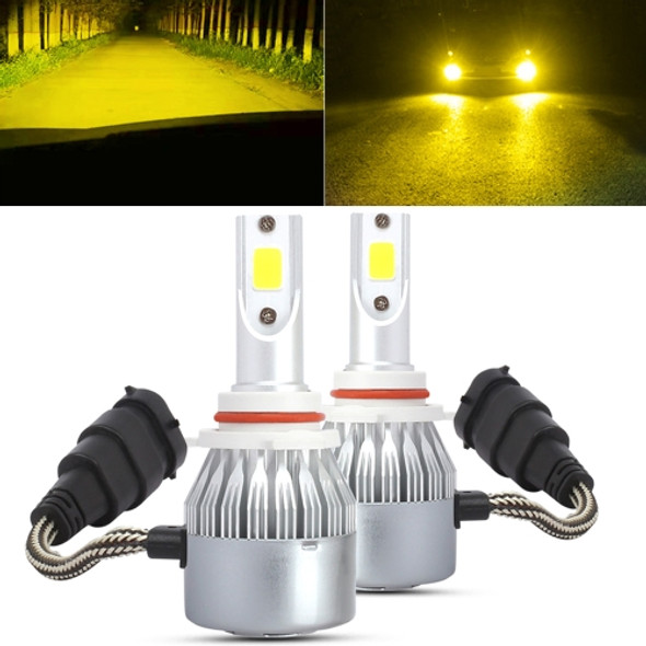 2 PCS 9005 18W 1800 LM 3000K IP68 Casnbus Constant Current Car LED Headlight with 2 COB Lamps, DC 9-36V(Gold Light)