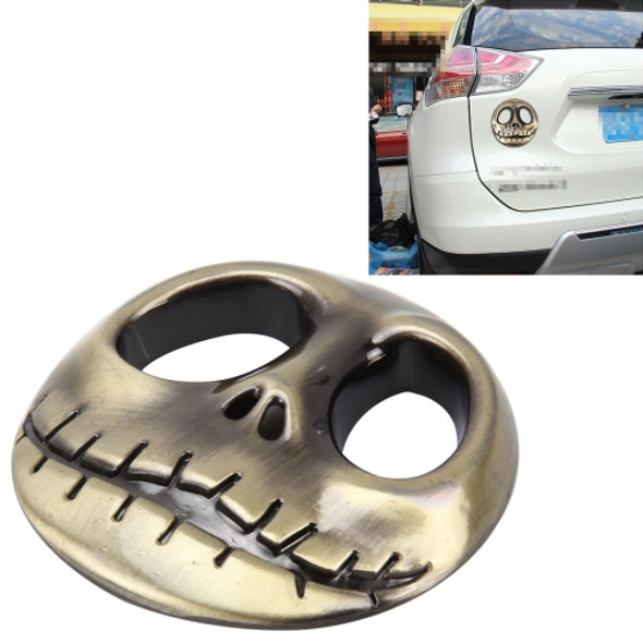 Skull Bone Shape Auto Sticker 3D Metal Fashion Car Stickers(Yellow)