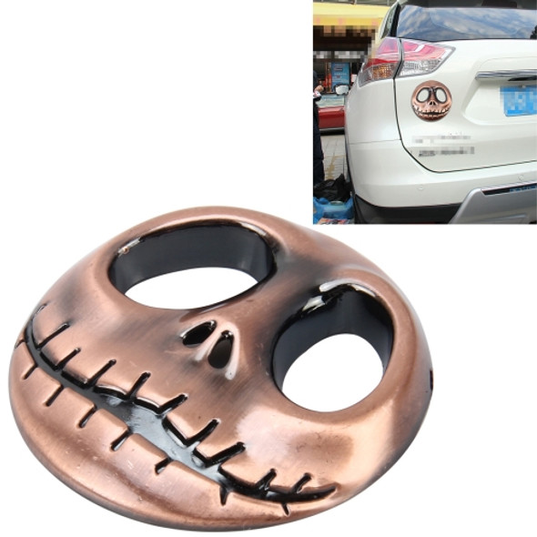 Skull Bone Shape Auto Sticker 3D Metal Fashion Car Stickers(Champagne Gold)