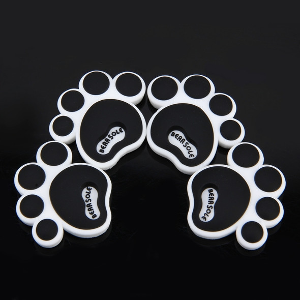 4 PCS Dog Footprint Shape Cartoon Style PVC Car Auto Protection Anti-scratch Door Guard Decorative Sticker(Black)