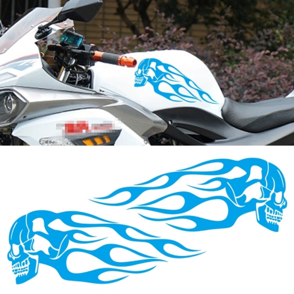 Motorcycle Styling Skull Head PVC Sticker Auto Decorative Sticker (Blue)