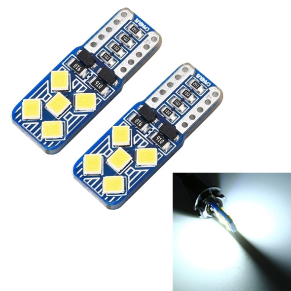 2 PCS T10 / W5W / 168 DC12V 1.8W 6000K 130LM 10LEDs SMD-2835 Car Reading Lamp Clearance Light, with Decoder