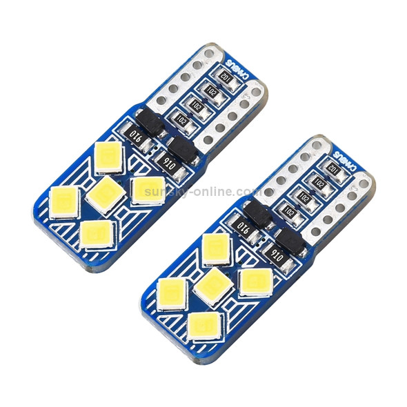 2 PCS T10 / W5W / 168 DC12V 1.8W 6000K 130LM 10LEDs SMD-2835 Car Reading Lamp Clearance Light, with Decoder