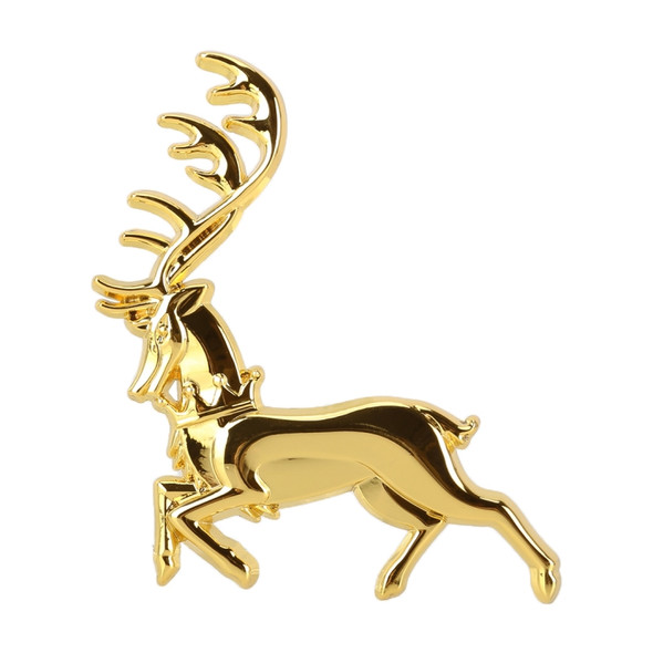 Right Elk Shape Metal Car Free Sticker (Gold)