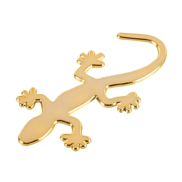 Gecko Shape Metal Car Luminous Decorative Sticker (Gold)