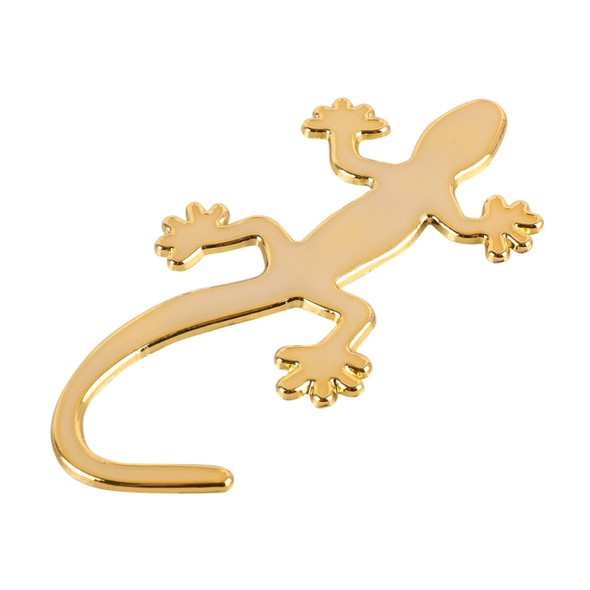Gecko Shape Metal Car Luminous Decorative Sticker (Gold)
