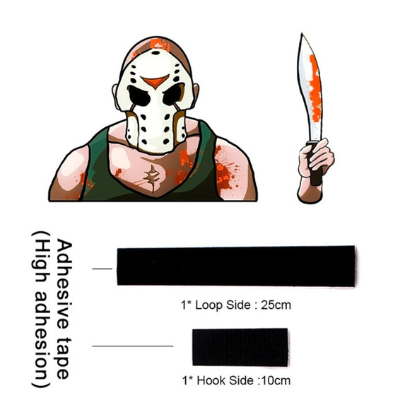 Mask Killer Knife Pattern Horror Series Car Rear Windshield Window Wiper Self-Adhesive Decorative Sticker