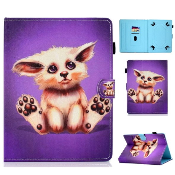 Colored Drawing Stitching Universal Horizontal Flip Leather Case, with Holder & Card Slots for 7 inch Tablet PC(Gold Fox)