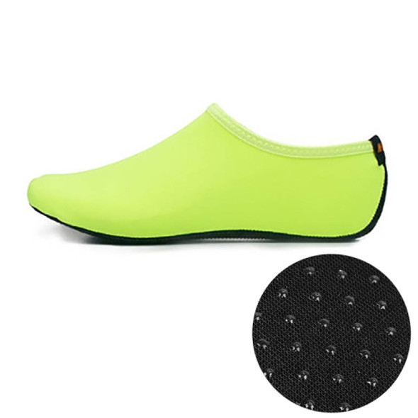 Non-slip Plastic Grain Texture Thick Cloth Sole Solid Color Diving Shoes and Socks, One Pair, Size:XL (Fluorescent Green)