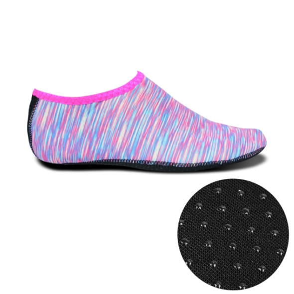 Non-slip Plastic Grain Texture Thick Cloth Sole Printing Diving Shoes and Socks, One Pair, Size:XXXL (Purple Lines)