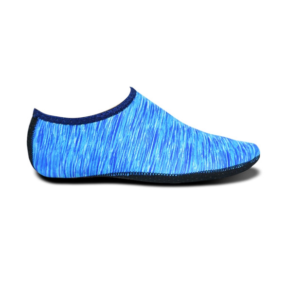 Non-slip Plastic Grain Texture Thick Cloth Sole Printing Diving Shoes and Socks, One Pair, Size:XXXL (Blue Lines)