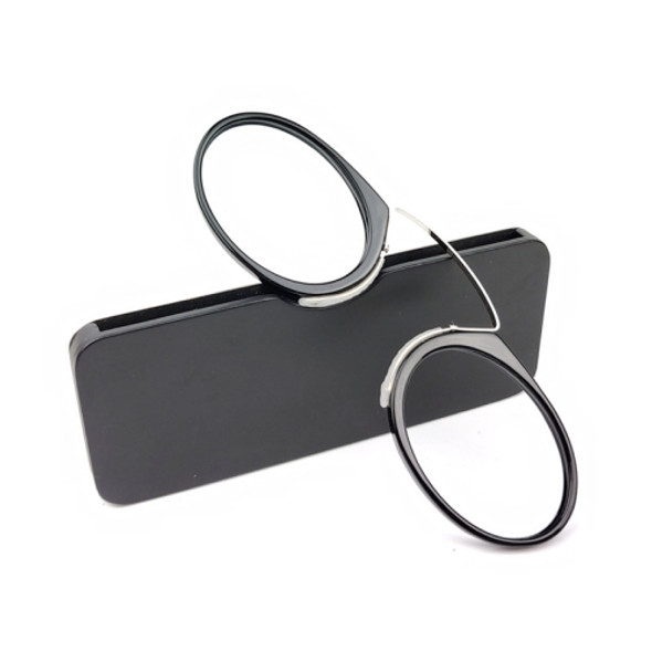 Mini Clip Nose Style Presbyopic Glasses without Temples, Positive Diopters:+1.50(Black)